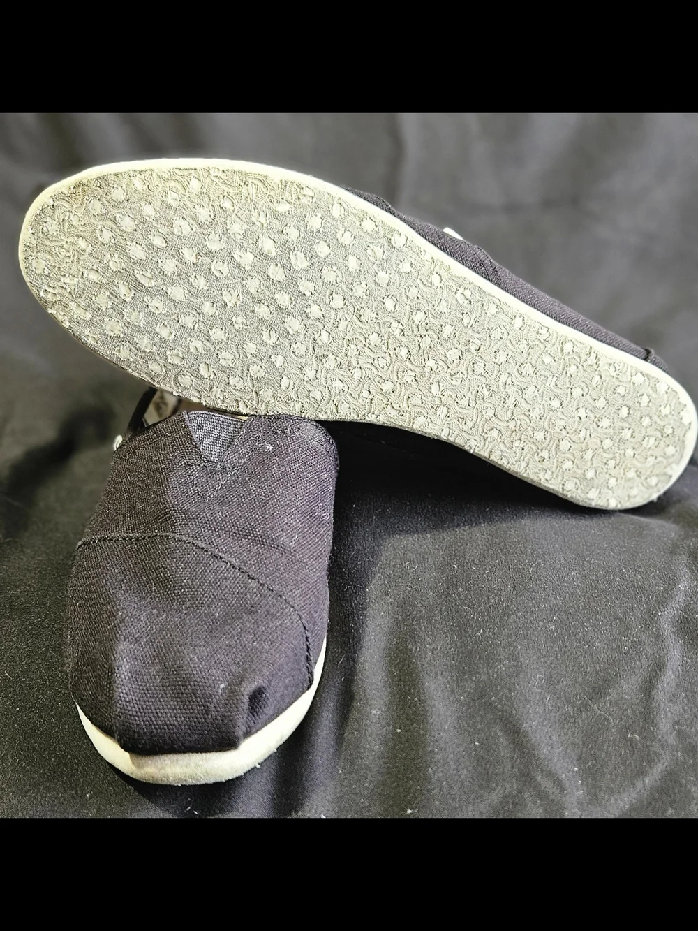 TOMS Woman's Canvas Slip-On Shoes - Black